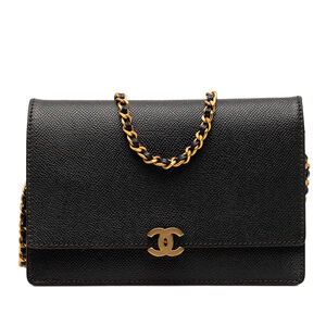 Pre-Loved Chanel CC Grained Calfskin Wallet on Chain